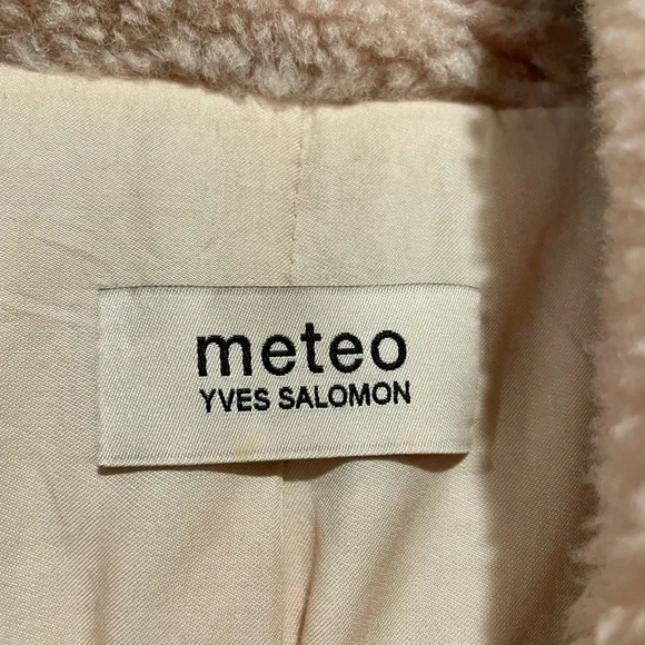 Yves Salomon Pink Teddy Coat